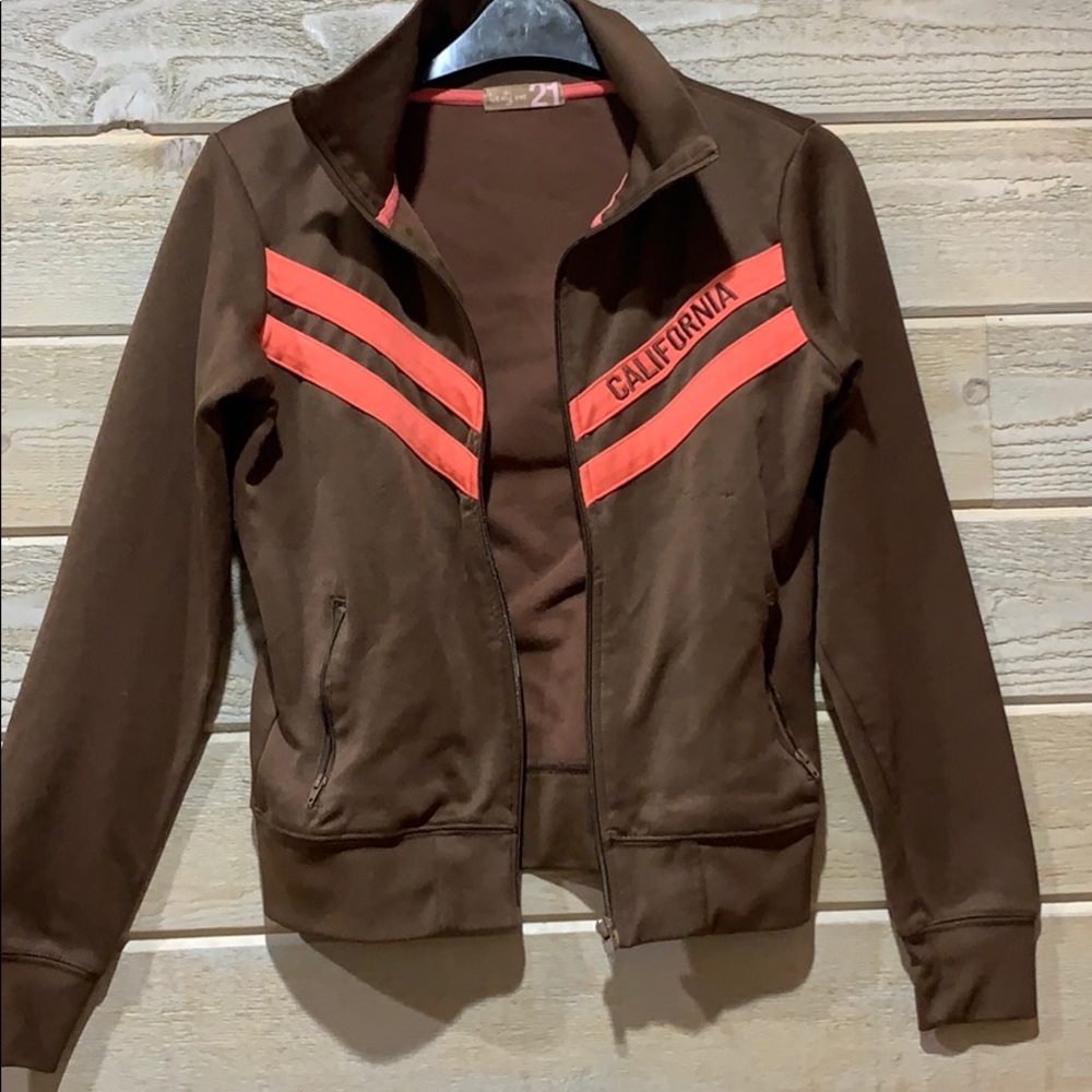 Brown Zip Up California Sweatshirt